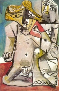 Pablo Picasso Painting - Desnudos de hombre y mujer 1971 cubismo Pablo Picasso